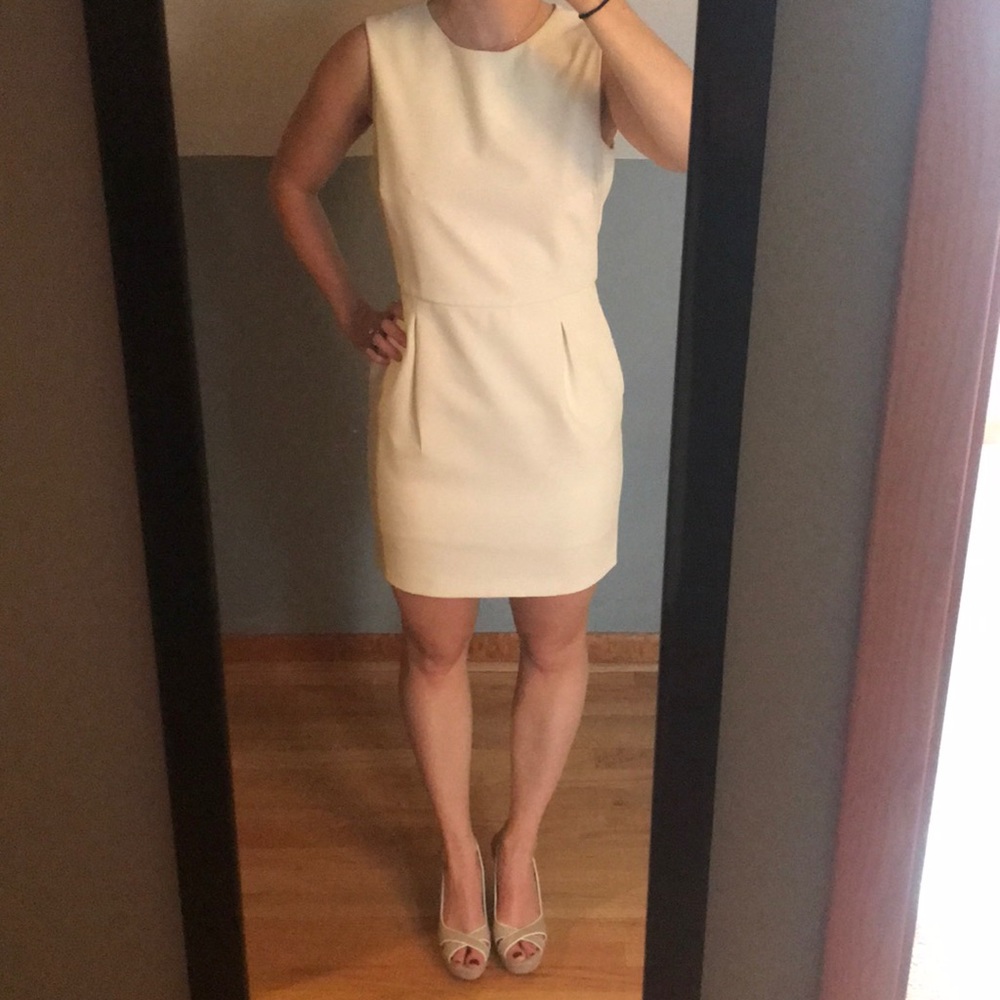 White Zara Shift Dress with sexy back